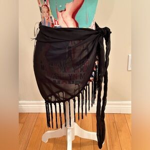 NWT Catherine Malandrino black beach sarong/cover up.
